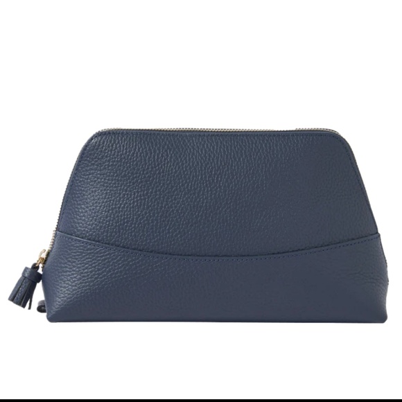 NEELY & CHLOE NWOT w/Dust Bag No. 17 Large Pebble Cosmetic Case in Navy - Picture 3 of 9